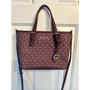 Michael Kors purple tote mini crossbody purse 10x7 inches